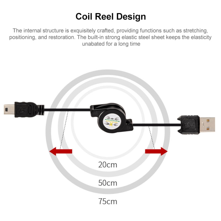 Cavo dati USB retrattile Mini 5 Pin per Motorola V3