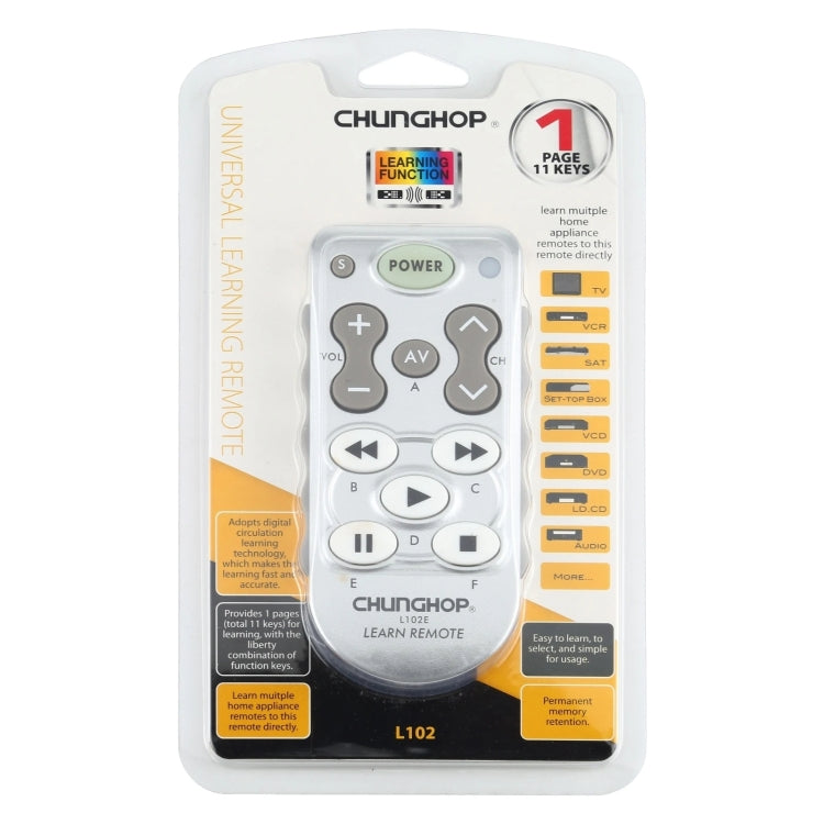 Telecomando universale ChunGhop L102 con apprendimento codici - immagine 5