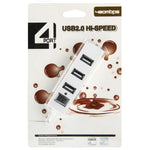 Adattatore USB HUB 2.0 4 porte con interruttore