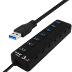 Hub USB 3.0 a 7 porte con switch individuali e LED - immagine 2