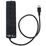 Hub USB 3.0 a 7 porte con switch individuali e LED - immagine 3