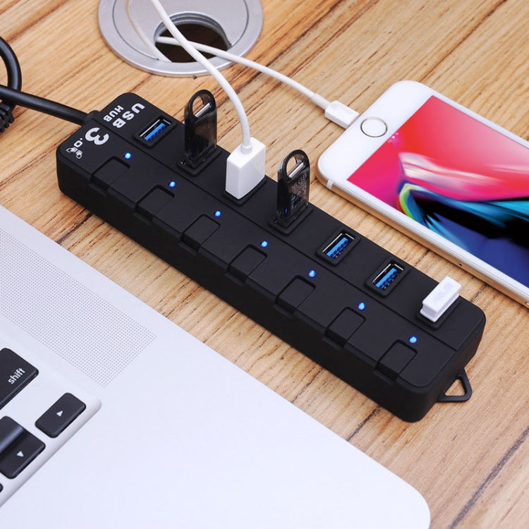 Hub USB 3.0 a 7 porte con switch individuali e LED - immagine 6