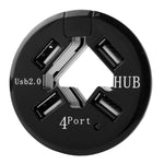 Adattatore USB HUB 2.0 a 4 porte con tazza antipolvere
