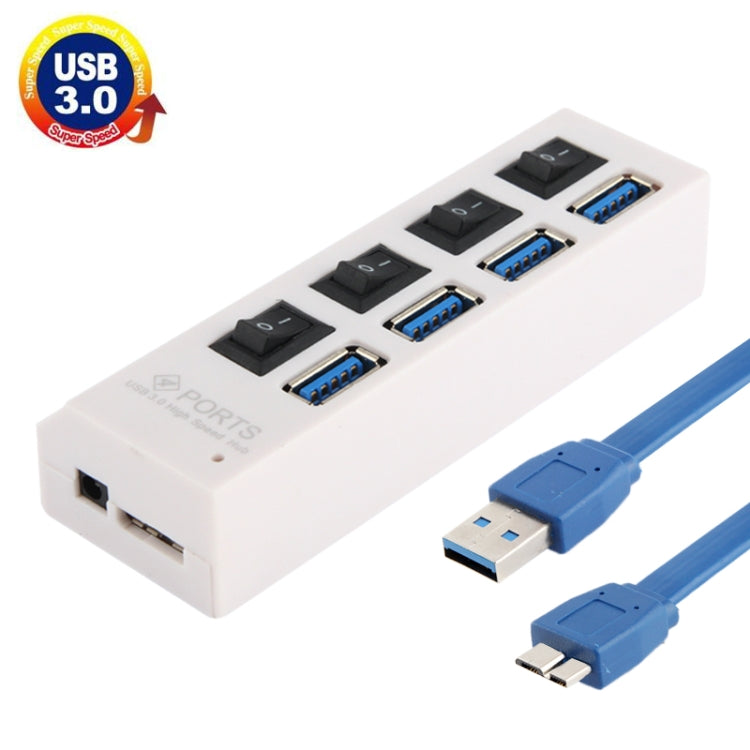 Hub USB 3.0 a 4 porte con cavo 60 cm e velocità 5 Gbps