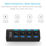Hub USB 3.0 a 4 porte con cavo 60 cm e velocità 5 Gbps