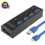 Hub USB 3.0 a 4 porte con cavo 60 cm e velocità 5 Gbps