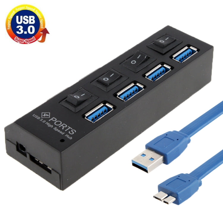 Hub USB 3.0 a 4 porte con cavo 60 cm e velocità 5 Gbps
