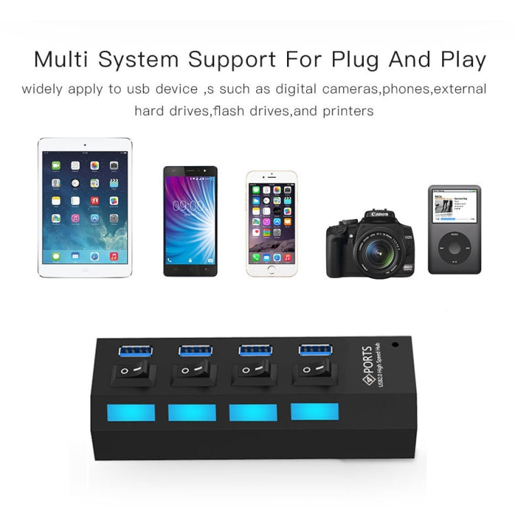 Hub USB 3.0 a 4 porte con cavo 60 cm e velocità 5 Gbps