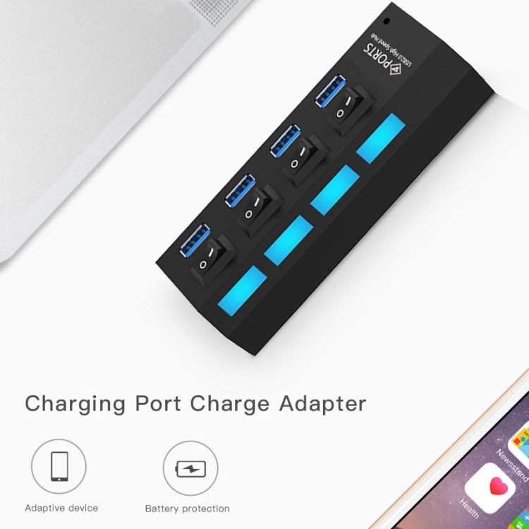 Hub USB 3.0 a 4 porte con cavo 60 cm e velocità 5 Gbps