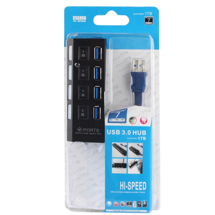Hub USB 3.0 a 4 porte con cavo 60 cm e velocità 5 Gbps