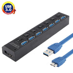 Hub USB 3.0 a 7 porte velocità 5 Gbps plug and play