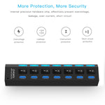 Hub USB 3.0 a 7 porte velocità 5 Gbps plug and play