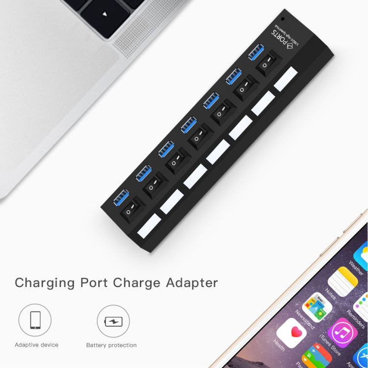 Hub USB 3.0 a 7 porte velocità 5 Gbps plug and play
