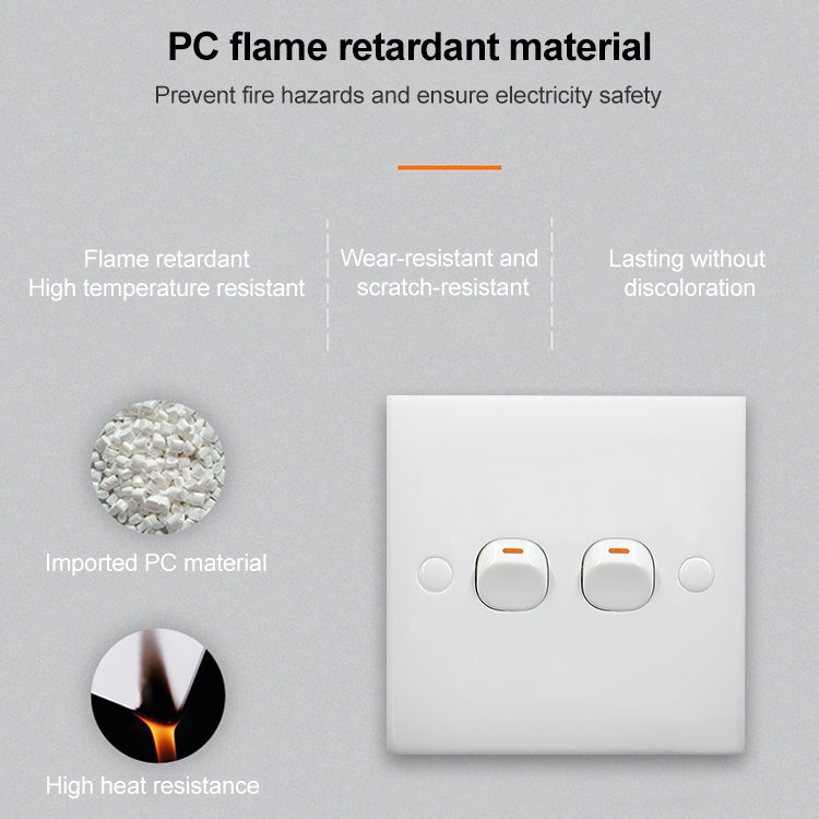 Interruttore elettrico a parete a 2 pulsanti, 10A 250V - immagine 3