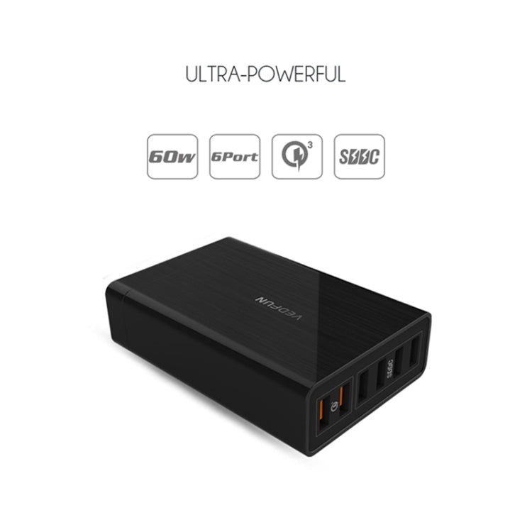 VEDFUN TurboCube D620 Caricatore USB 6 porte Quick Charge
