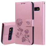 Custodia portafoglio in pelle PU rosa per Galaxy S10