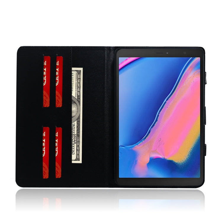Custodia portafoglio in pelle con motivo gatto per Galaxy Tab A 8