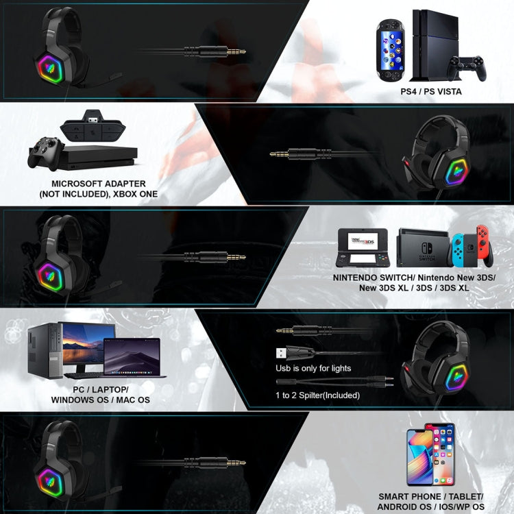 Cuffie cablate gaming ONIKUMA K10 con luce LED RGB