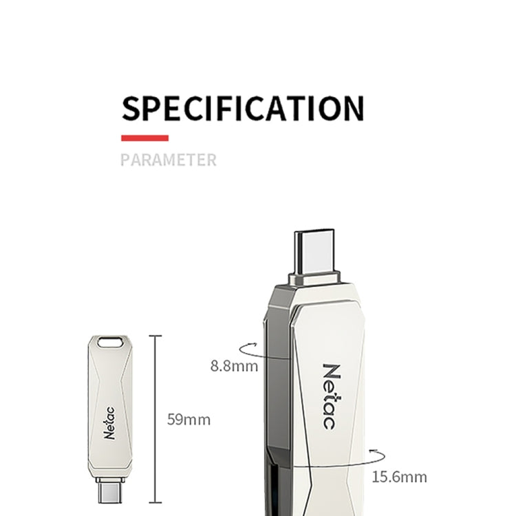 Chiavetta USB OTG 128GB USB-C e USB 3.0 rotante 360°