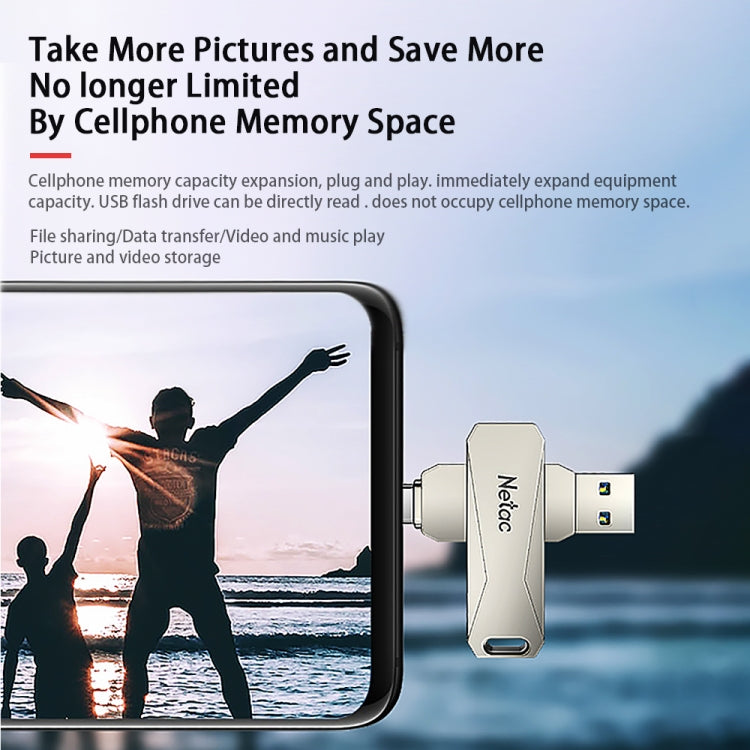 Chiavetta USB OTG 128GB USB-C e USB 3.0 rotante 360°
