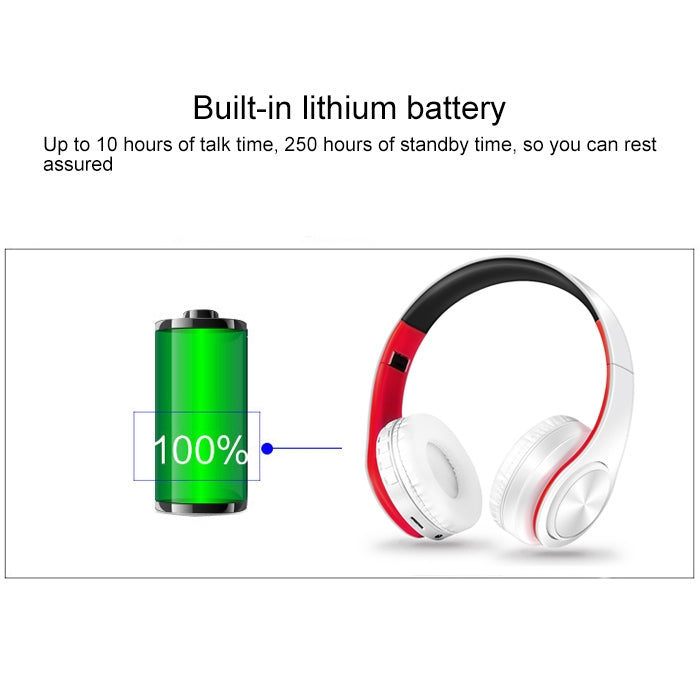 Auricolari Bluetooth wireless LPT660 pieghevoli con supporto scheda TF