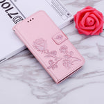 Custodia portafoglio in pelle PU rosa per Galaxy A30 e A20