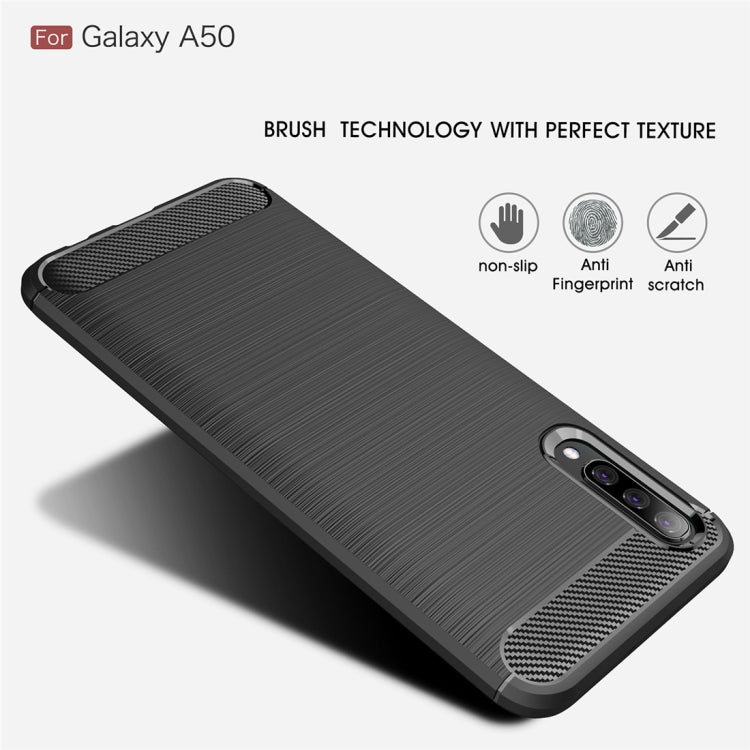 Custodia TPU effetto fibra di carbonio per Samsung Galaxy A50