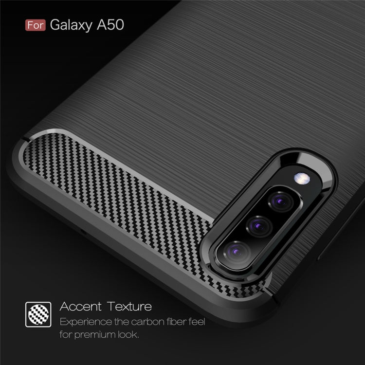 Custodia TPU effetto fibra di carbonio per Samsung Galaxy A50
