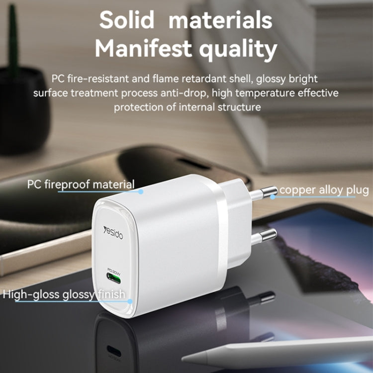 Caricabatterie rapido Yesido YC57 PD 20W USB-C con spina europea