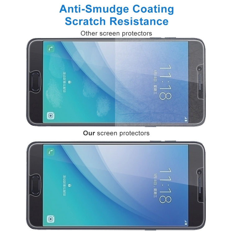 Pellicola in vetro temperato 9H per Galaxy C7 Pro 10 pezzi