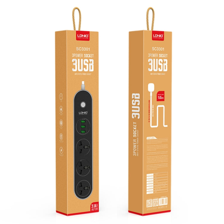 Multipresa da viaggio LDNIO SC3301 con 3 USB e 3 prese - immagine 5