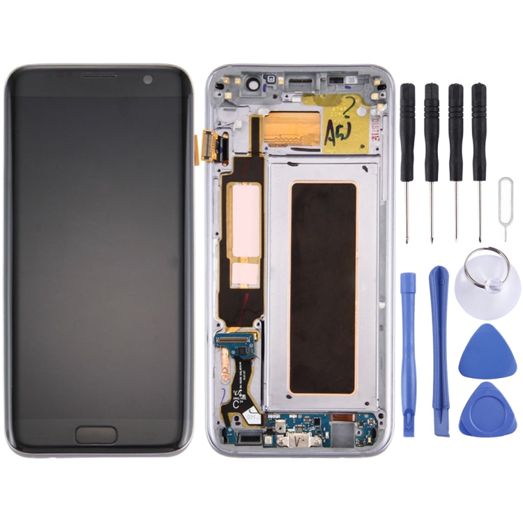 Per Galaxy S7 Edge / G935A Schermo LCD originale e digitalizzatore assemblaggio completo con telaio, scheda porta di ricarica, pulsante volume e pulsante di accensione, For Samsung Galaxy S7 Edge / G935A, For Galaxy S7 Edge / G935A (Frame)             ...