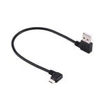 Cavo ricarica USB a micro USB 24 cm con doppio gomito