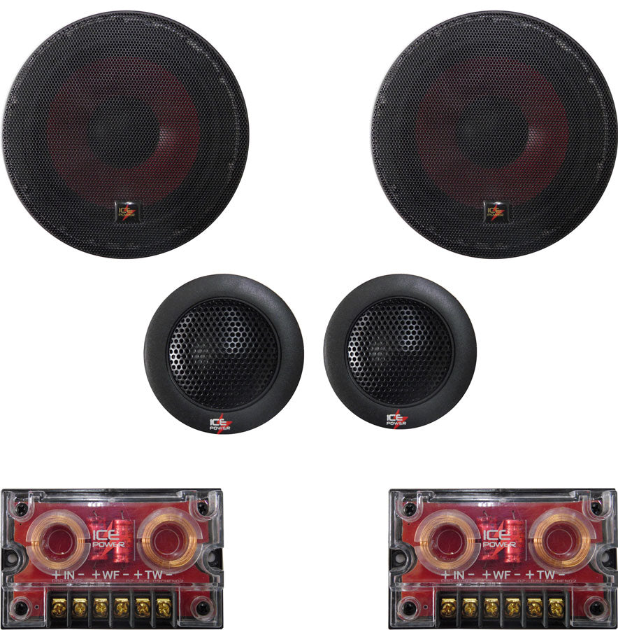 Kit Car audio sistema a 2 vie 450W con tweeter e woofer