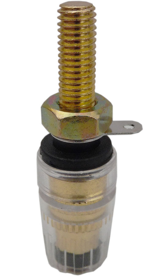 Connettore a banana dorato da pannello nero foro 10mm