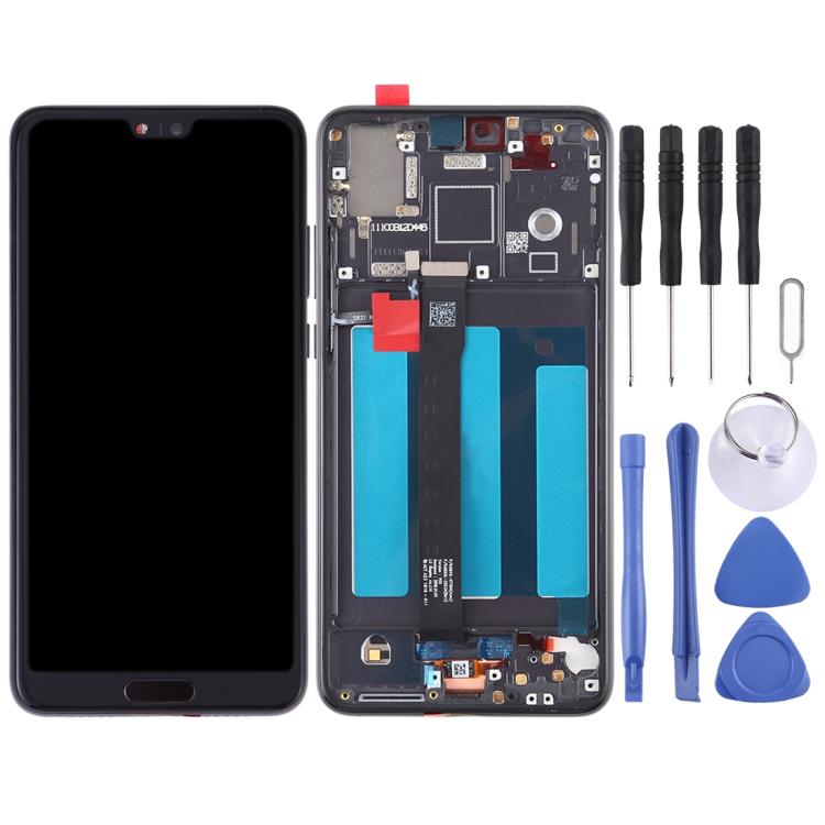 Schermo LCD e digitalizzatore assemblaggio completo con cornice per Huawei P20