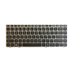 Tastiera USA HP EliteBook 8470B con cornice argento - immagine 2