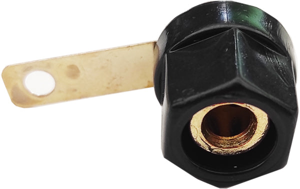 Connettore a banana nero da panello foro 4mm