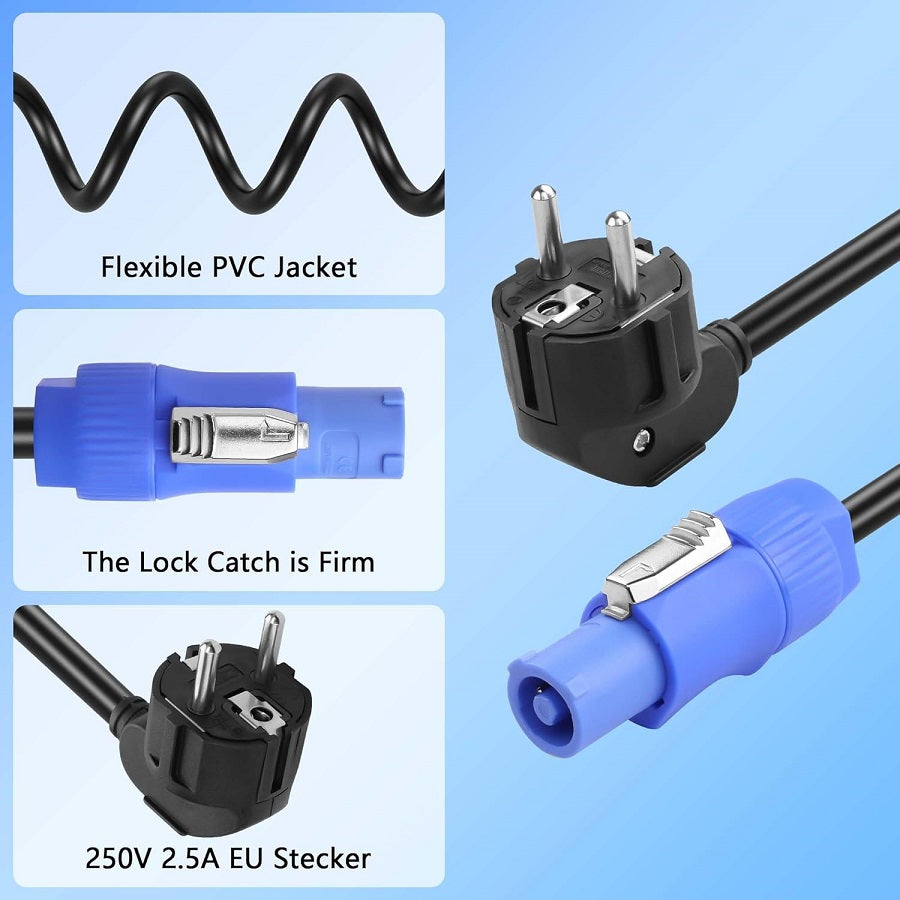 Cavo di alimentazione schuko a powercon tipo A 1,5 mm² 1m SP658