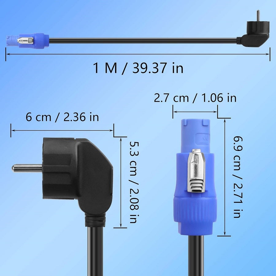 Cavo di alimentazione schuko a powercon tipo A 1,5 mm² 2m SP672