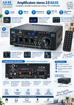 Amplificatore stereo 2.0 350Wx2 Bluetooth USB SD SP932
