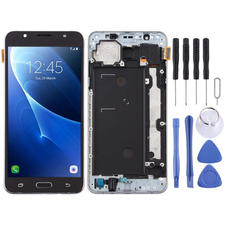 Schermo LCD TFT con touch screen e cornice per Samsung Galaxy J7 2016 J710F nero SPA1375BL B2088