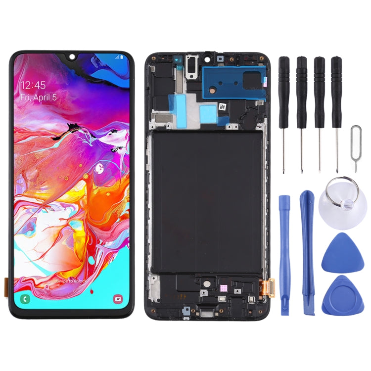 Display LCD TFT con touch e cornice per Samsung Galaxy A70