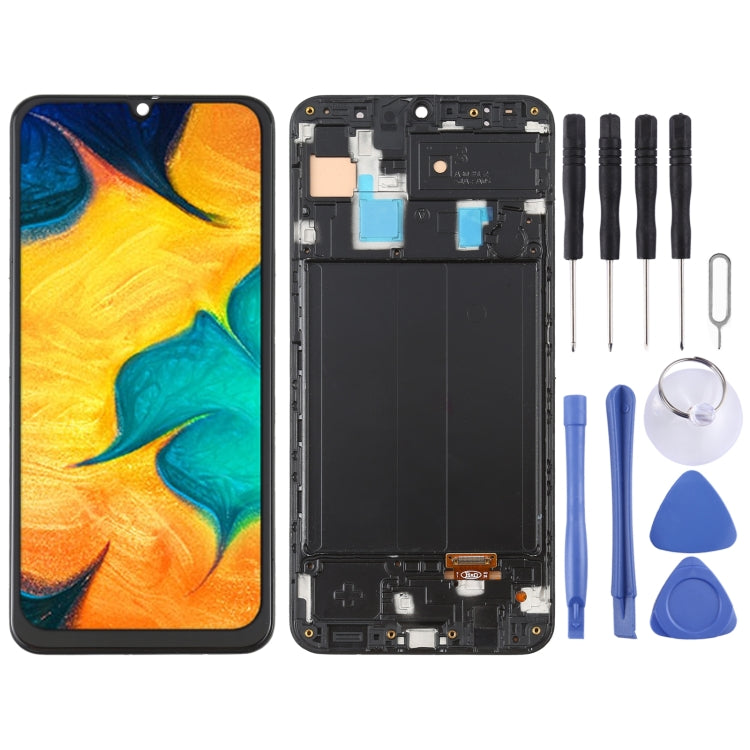 Schermo OLED completo con cornice per Samsung Galaxy A30