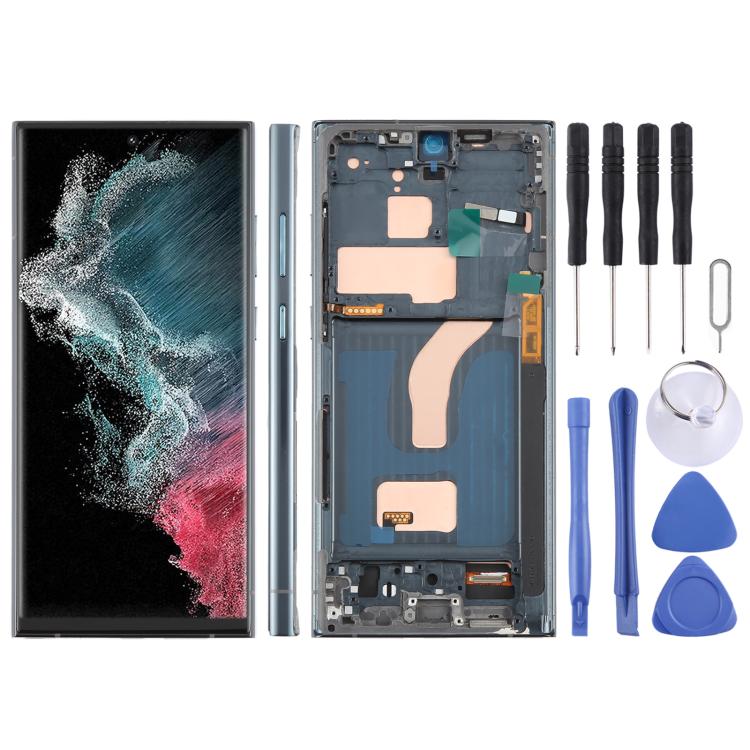 Schermo TFT LCD con cornice per Samsung Galaxy S22 Ultra SM-S908B