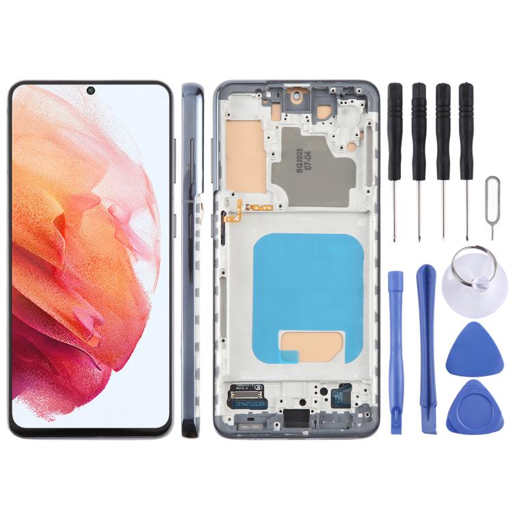 Schermo TFT LCD 6,12" con cornice per Samsung Galaxy S21 SM-G991B