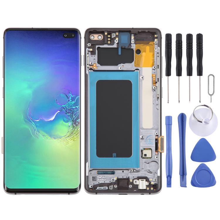 Schermo OLED LCD con cornice per Samsung Galaxy S10+ SM-G975