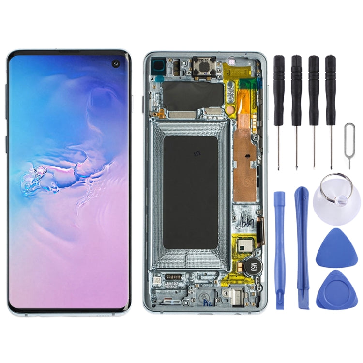 Schermo LCD con digitalizzatore e cornice per Galaxy S10 4G