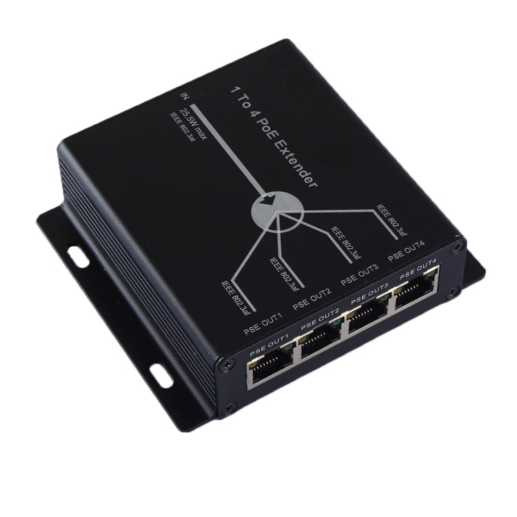 Estensore PoE 4 porte per telecamere IP Ethernet 10/100M