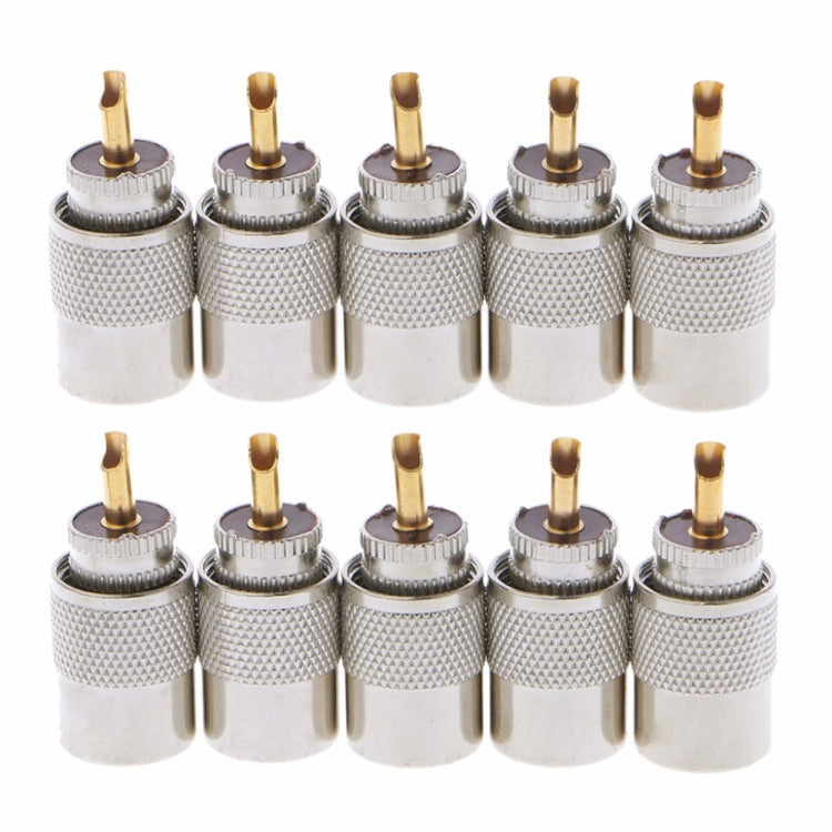 Connettore UHF maschio PL-259 in ottone per cavo RG8X - immagine 3